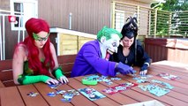 Frozen Elsa & Spiderman vs Maleficent, Poison Ivy & Joker! w/ Pink Spidergirl, Anna Cinder