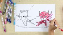 Cómo dibujar PJ Máscaras de Superhéroes de Dibujar y Colorear Catboy, Owlette, Gekko Mejor superh