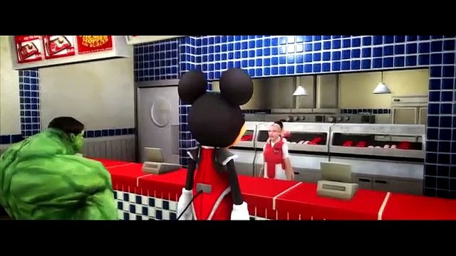 Mickey Mouse & Incredible Hulk having Fun with Disney Cars Lightning McQueen!
