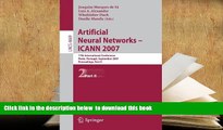 BEST PDF  Artificial Neural Networks - ICANN 2007: 17th International Conference, Porto, Portugal,