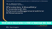 Read Book Protein Quality Control in Neurodegenerative Diseases (Research and Perspectives in