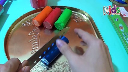 Play doh combo cake - make hamburger cake colorful with peppa pig toys PLAY DOH CAKE RAINB