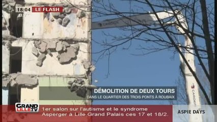 Démolition de deux tours à Roubaix