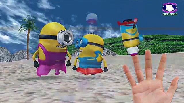 Minions Banana Dryer Minions Funny Cartoon ~ Spiderman Finger Family Songs Nursery Rhymes