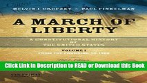 FREE [DOWNLOAD] A March of Liberty: A Constitutional History of the United States, Volume 1: From