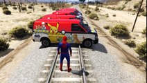 Road Train Transportation in Funny Spiderman Cars Cartoon for Kids & Nursery rhymes Songs