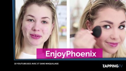 10 Youtubeuses avec et sans maquillage (Vidéo)