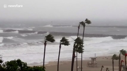 Huge waves as CA storm rolls in