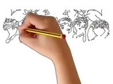 How to draw Barbie Fashion Style Kids Coloring Book page- Kiddie Toys