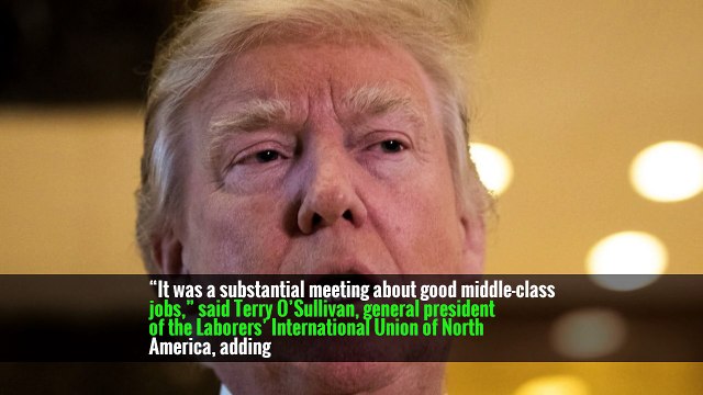 The week after Mr. Trump met with the construction trades unions about infrastructure, his press secretary, Sean Spicer, told reporters