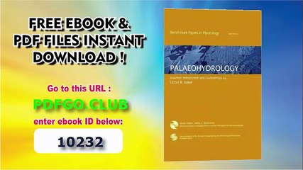 Palaeohydrology (Benchmark Papers in Hydrology)
