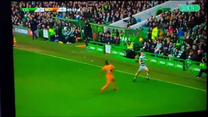 Horror challenge on Kieran Tierney for only yellow card vs Motherwell!