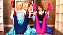 Frozen Elsa & Anna NOT MY LEGS! w- Spiderman Joker Coca Cola Challenge Maleficent Fun In Real Life
