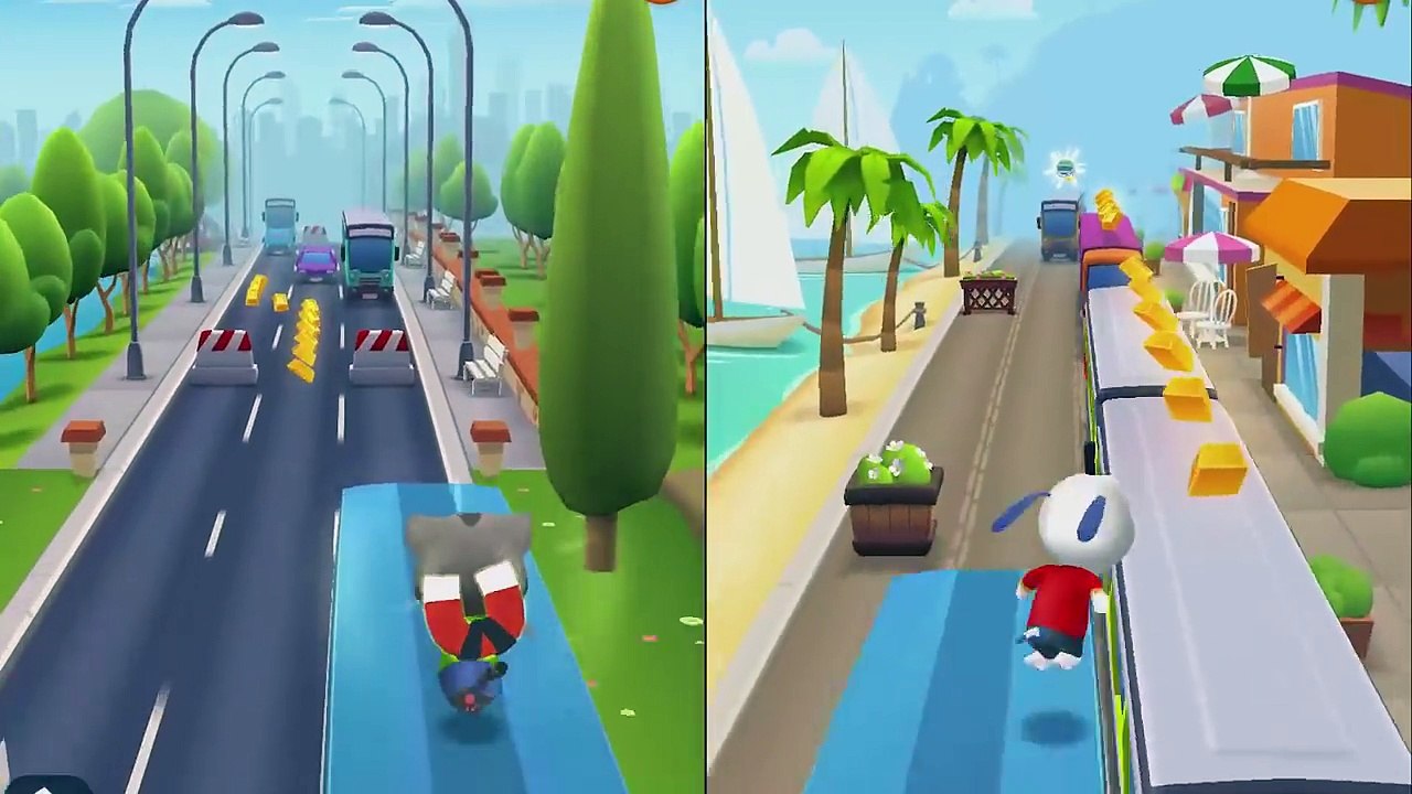 Talking Tom Gold Run VS My Talking Hank / Hank VS Hank / Cartoon Games Kids TV