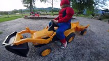 RED TRACTOR in Spiderman Cars Cartoon with Nursery Rhymes Songs for Kids and Children