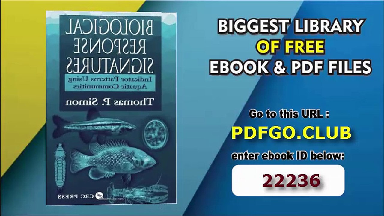 Biological Response Signatures_ Indicator Patterns Using Aquatic Communities