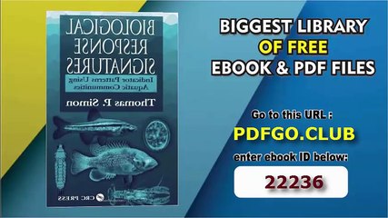 Biological Response Signatures_ Indicator Patterns Using Aquatic Communities