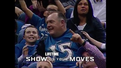 He is following the game with the children when the camera stops on him. What this does send the stadium into a frenzy!