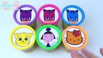 PJ MASKS Cups Play Doh Clay Learn Colors in English Toys Hello Kitty TMNT Monster Pluto th