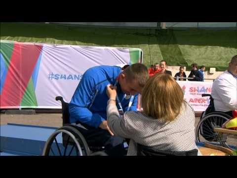 Men's javelin F56 | Victory Ceremony | 2014 IPC Athletics European Championships Swansea