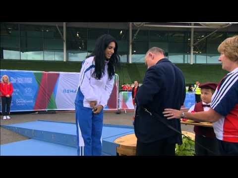 Women's long jump T47 | Victory Ceremony | 2014 IPC Athletics European Championships Swansea