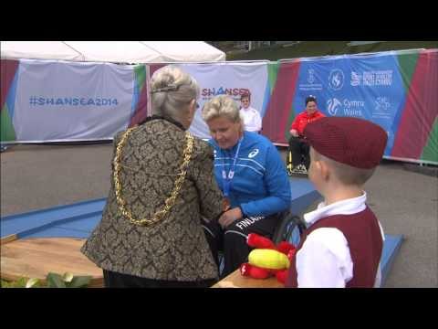 Women's javelin F34 | Victory Ceremony | 2014 IPC Athletics European Championships Swansea