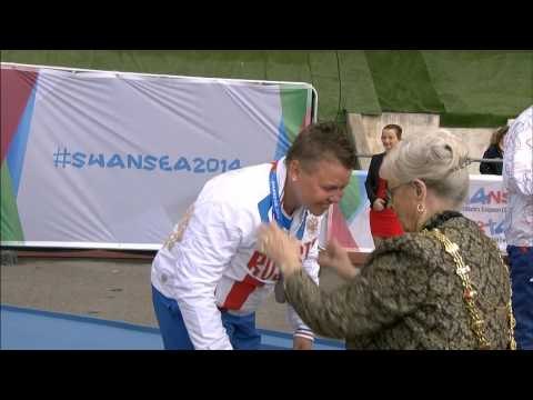 Women's javelin F37 | Victory Ceremony | 2014 IPC Athletics European Championships Swansea