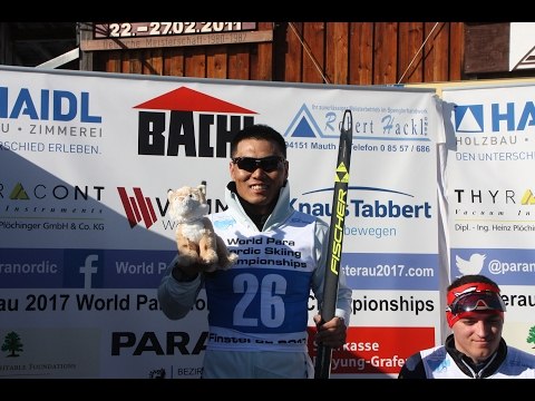 Victory ceremonies | Biathlon sprint | 2017 World Para Nordic Skiing Championships, Finsterau