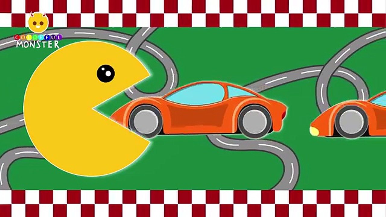 Learn Colors with Pacman - Colours for Kids to Learn - Cars for Kids - Learning Videos for Toddlers