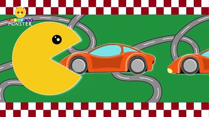 Learn Colors with Pacman - Colours for Kids to Learn - Cars for Kids - Learning Videos for Toddlers