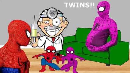 EMBARAZADA ROSA SPIDERGIRL VS SPIDERMAN OFRECE SPIDERBABY QUINTILLIZOS w/ ELSA SUPERHÉROE FU