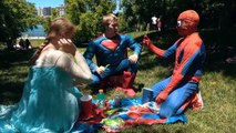 Anna, Spider-man, Captain America and Hulk vs Joker Armwrestling Competition SuperHeros in