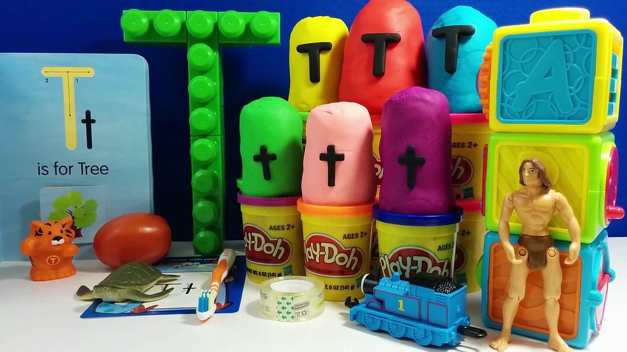 The Letter T with ABC Surprise Eggs T is for Tiger Tomato Tarzan