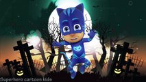 How to Color and draw PJ Masks Superheros Coloring Catboy, Amaya, Gekko in Halloween Backg