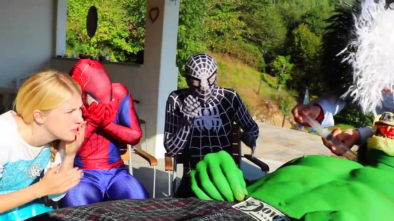 Superhero compilation! Frozen Elsa Kisses Vampire? Monster Wedding w/ Spiderman Hulk Rapun