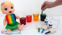 Learn Colors Play Doh Rainbow Popsicles Ice Cream Paint Baby Doll Finger Family * RainbowL
