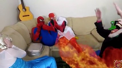 Spiderman & Frozen Elsa Poops Watermelon (olives) Joker Head w/ Hulk - Fun heroes Movie In