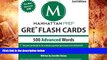 Popular Book  500 Advanced Words: GRE Vocabulary Flash Cards (Manhattan Prep GRE Strategy Guides)