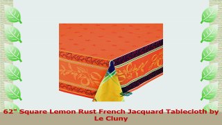 62 Square Lemon Rust French Jacquard Tablecloth by Le Cluny 8e670fea