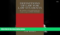 Popular Book  Definitions of Law For Law Students: 1L law defintions by author of 6 published bar