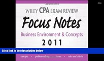 Popular Book  Wiley CPA Examination Review Focus Notes: Business Environment and Concepts 2011