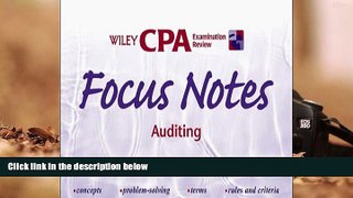 Best Ebook  Wiley CPA Examination Review Focus Notes, Auditing  For Trial