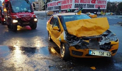 Şişli’de taksi tur otobüsüne çarptı: 1 yaralı