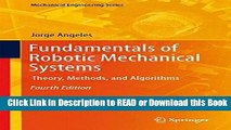 Books Fundamentals of Robotic Mechanical Systems: Theory, Methods, and Algorithms (Mechanical