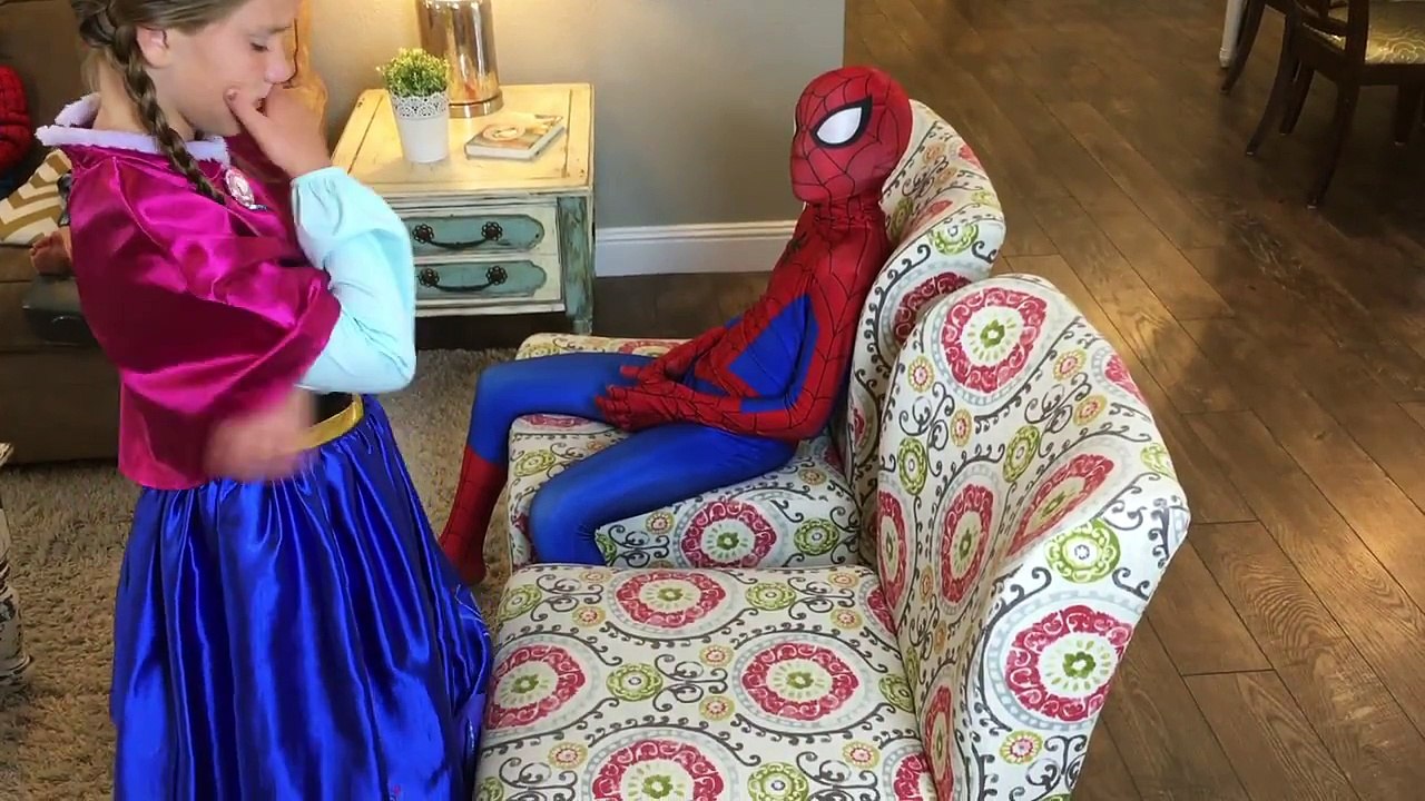 Spider-man VS Venom VS Elsa! Whoopee Cushion Fart Prank with Superheroes in Real Life!