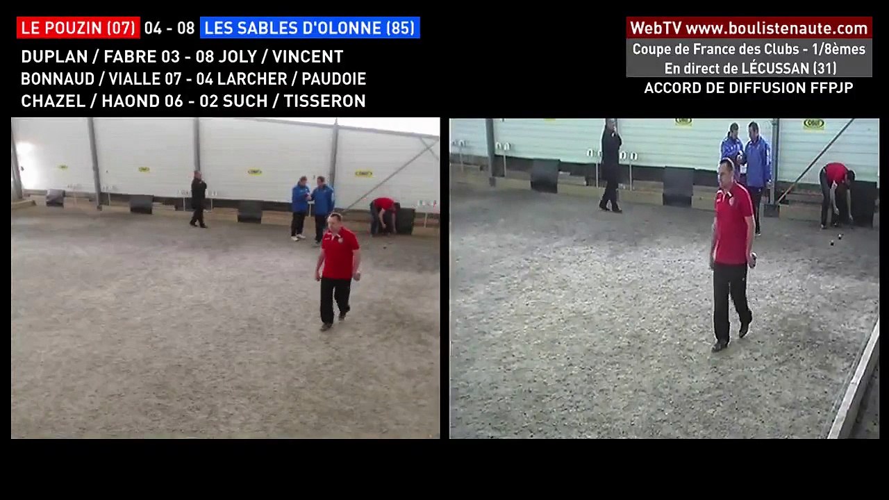 Coupe de France des Clubs de pétanque à LECUSSAN : les doublettes Le Pouzin VS Les Sables d'Olonne