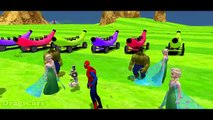 Spiderman & Hulk in Banana Car Funny Party Nursery Rhymes & Superhero Fun Movie! Kids Songs