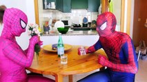 Spiderman & Spidergirl vs Maleficent Booger Pranks w/ Spider-Man Brother & Frozen Elsa In