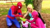Spiderman & T-Rex vs Joker Toilet Fart Battle w/ Frozen Elsa Spidergirl & Ironman Funny Su