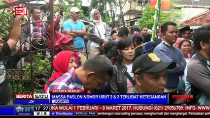 Cekcok Antar Massa Pendukung Paslon Dua dan Tiga